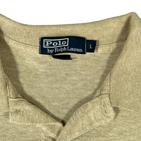 Vintage Ralph Lauren Polo Shirt Adult LARGE Brown Long Sleeve Small Pony 90s - Picture 5 of 12